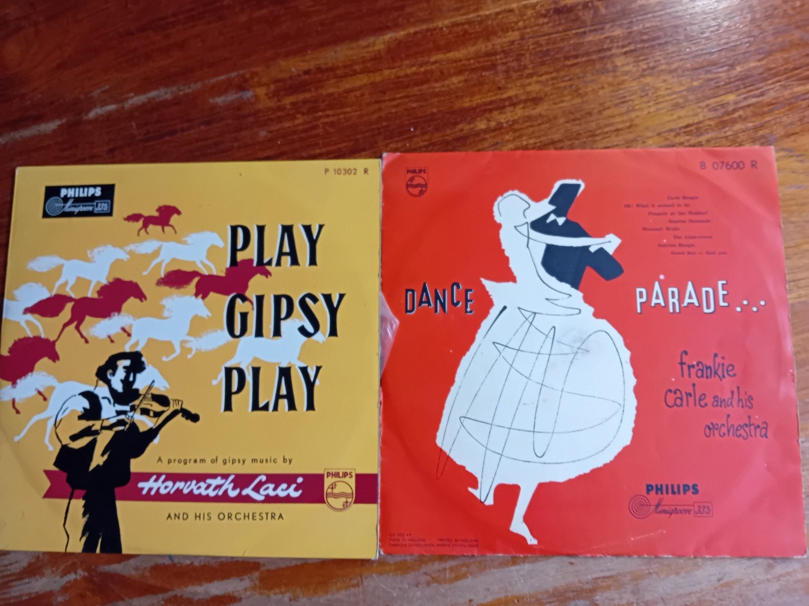 2x Philips Minigroove 33 1/3 EP's: Horvath Laci  Frankie Car, Gebruikt, Pop, Originele persing, 7 inch