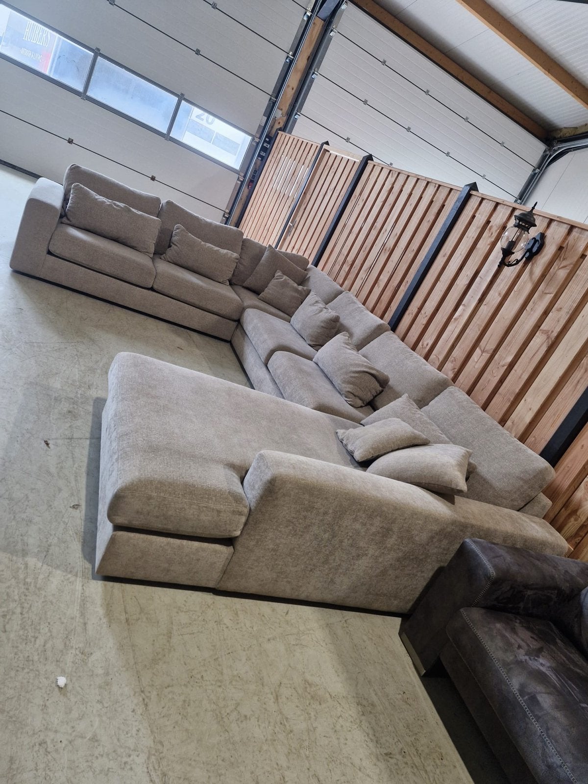 Schitterende U-Bank Como met ottoman  - Beige, Huis en Inrichting, Ophalen, ., ., Hoekbank