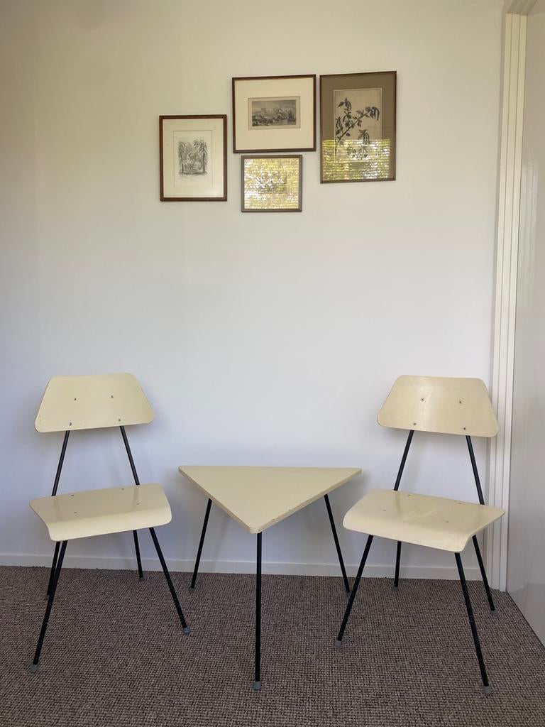 Dico kamer 56 set, Rob Parry, Huis en Inrichting, Stoelen, Gebruikt, Twee, Hout, Metaal, Wit, Ophalen of Verzenden