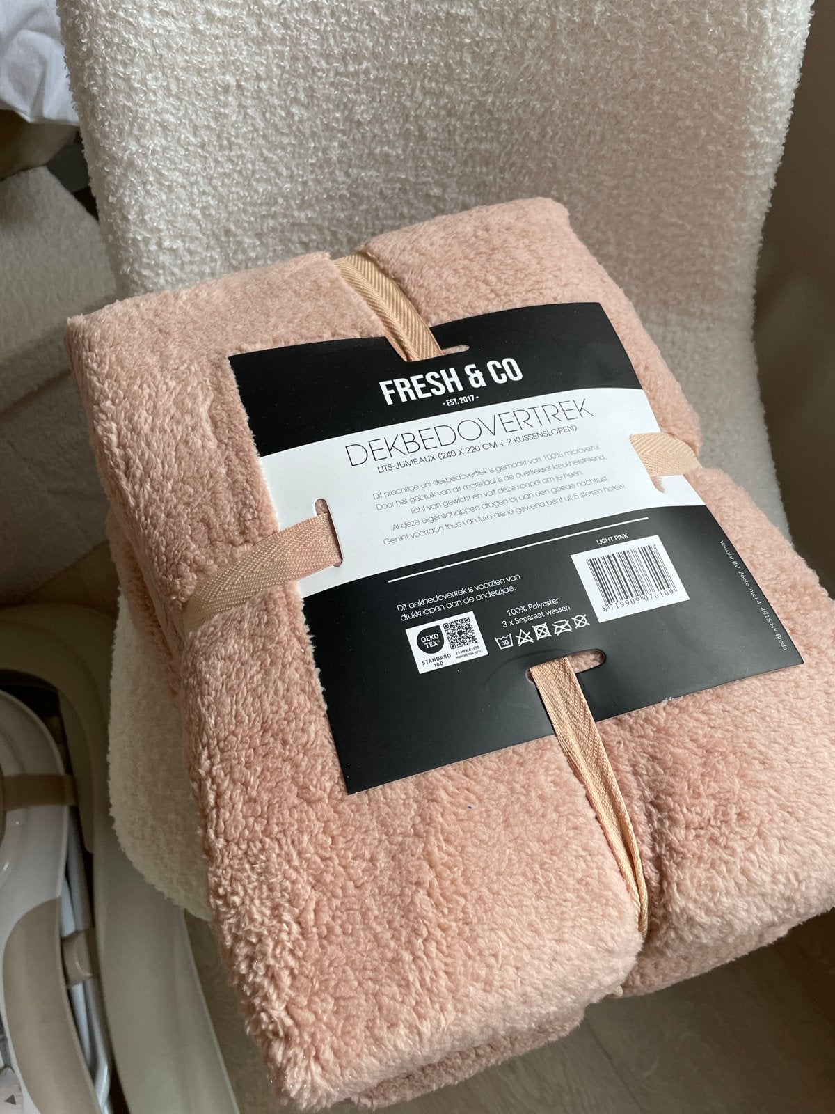 2 x Teddy Nieuw Fresh & Co dekbedovertrek lits-jumeaux roze, Ophalen, Lits-jumeaux, Dekbedovertrek, Nieuw
