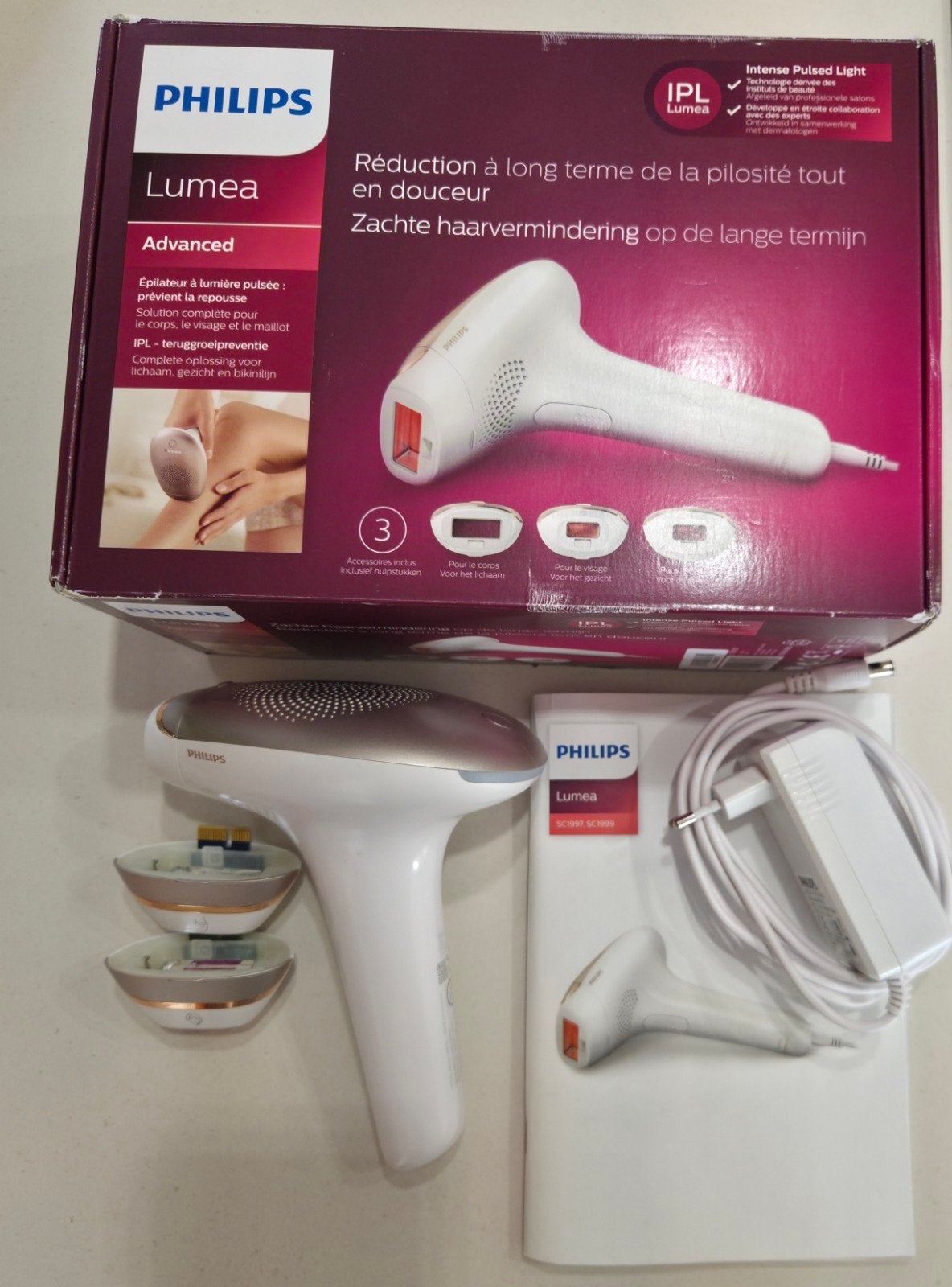 Philips Lumea Advanced IPL Ontharingsapparaat, Ophalen of Verzenden, Zo goed als nieuw, Scheren en Epileren