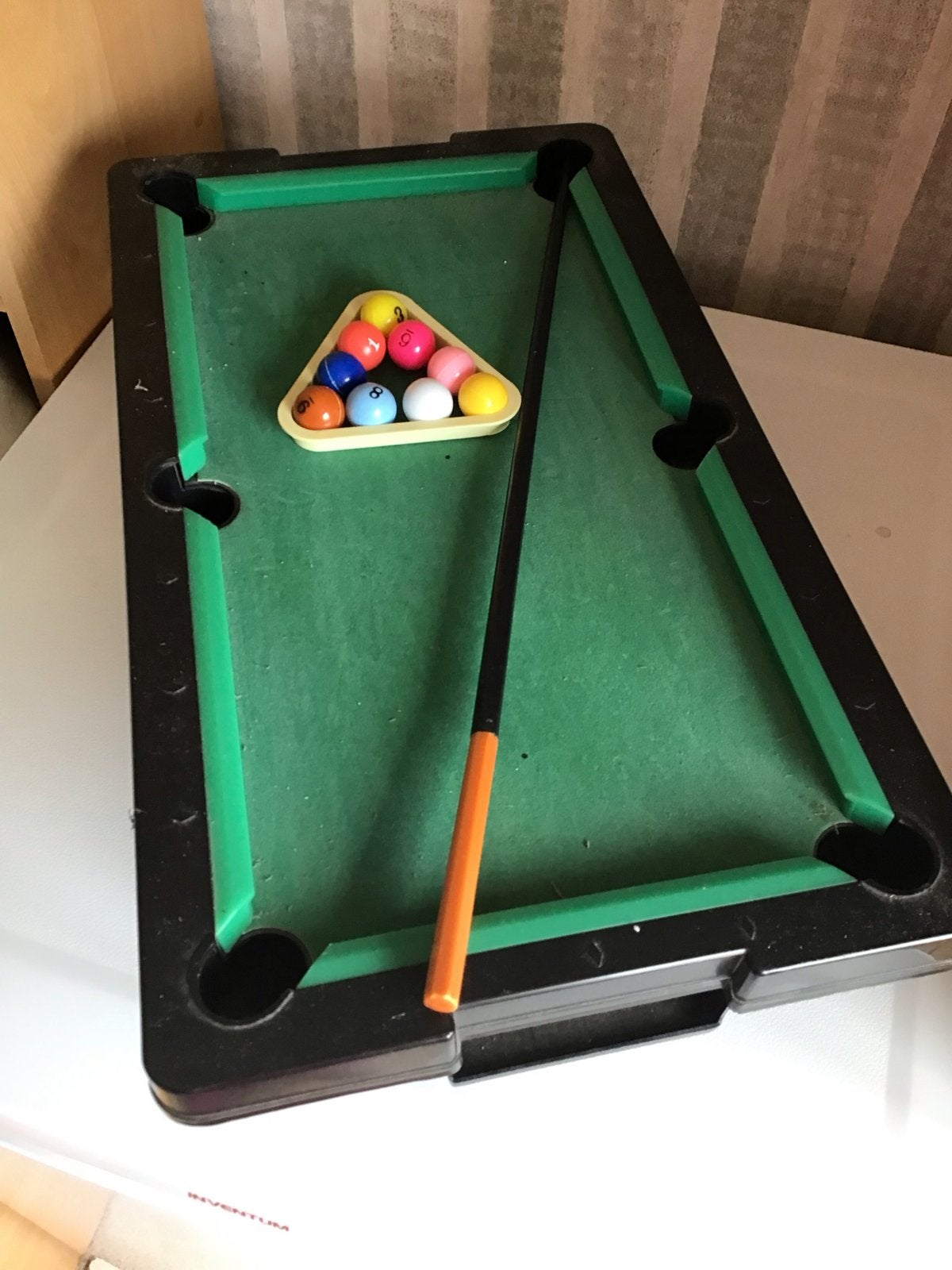 Mini biljarttafel met keu en ballen, Een of twee spelers, Ophalen of Verzenden, Gebruikt