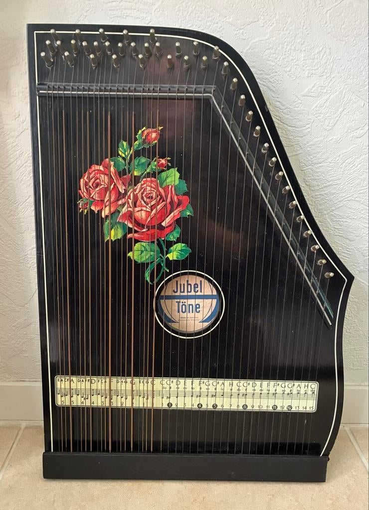 Vintage Jubel Töne Citer met Rozen Decoratie, Muziek en Instrumenten, Ophalen of Verzenden, Gebruikt, Citer