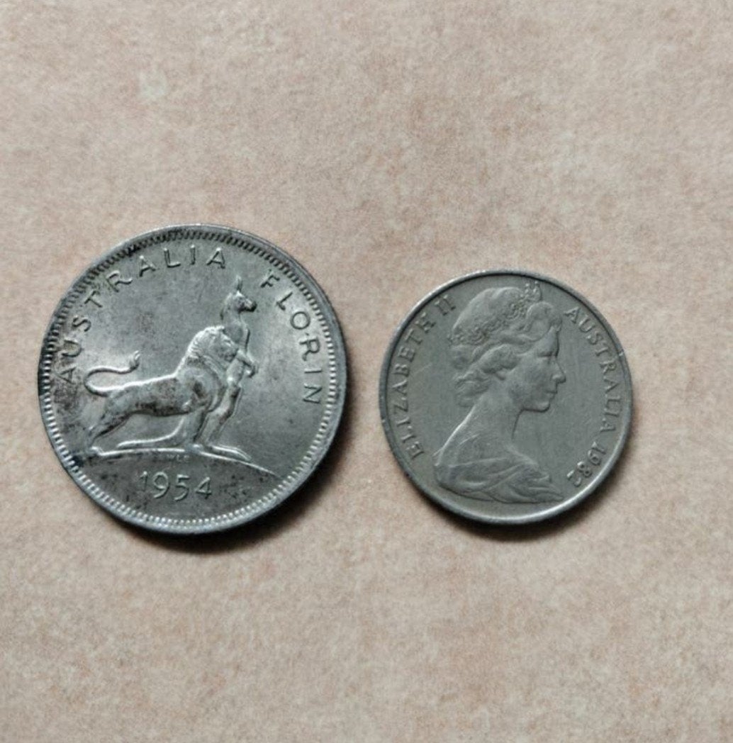 Twee Australische munten met familiegeschiedenis, Postzegels en Munten, Ophalen of Verzenden, Losse munt