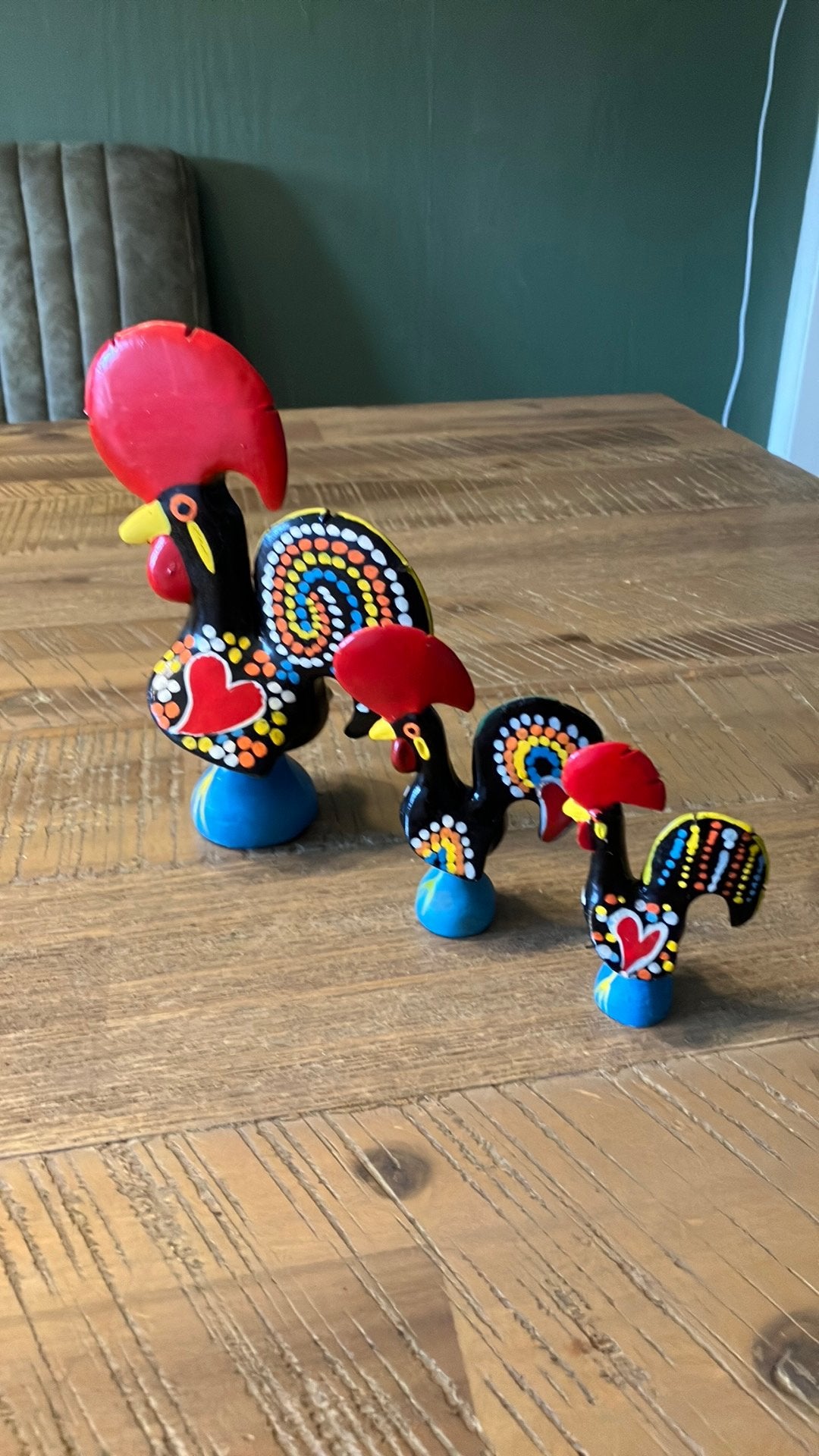Set van 3 Aardewerk Portugese barcelos haan, Ophalen of Verzenden, Zo goed als nieuw, Dier