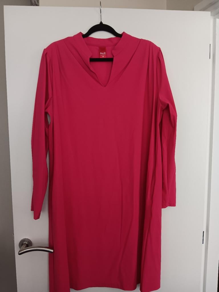 Te Koop: ONLY-M Jurk,  mt 48. Frisroze.  Travelstof! (J-90)., Kleding | Dames, Grote Maten, Only-M, Jurk, Ophalen of Verzenden