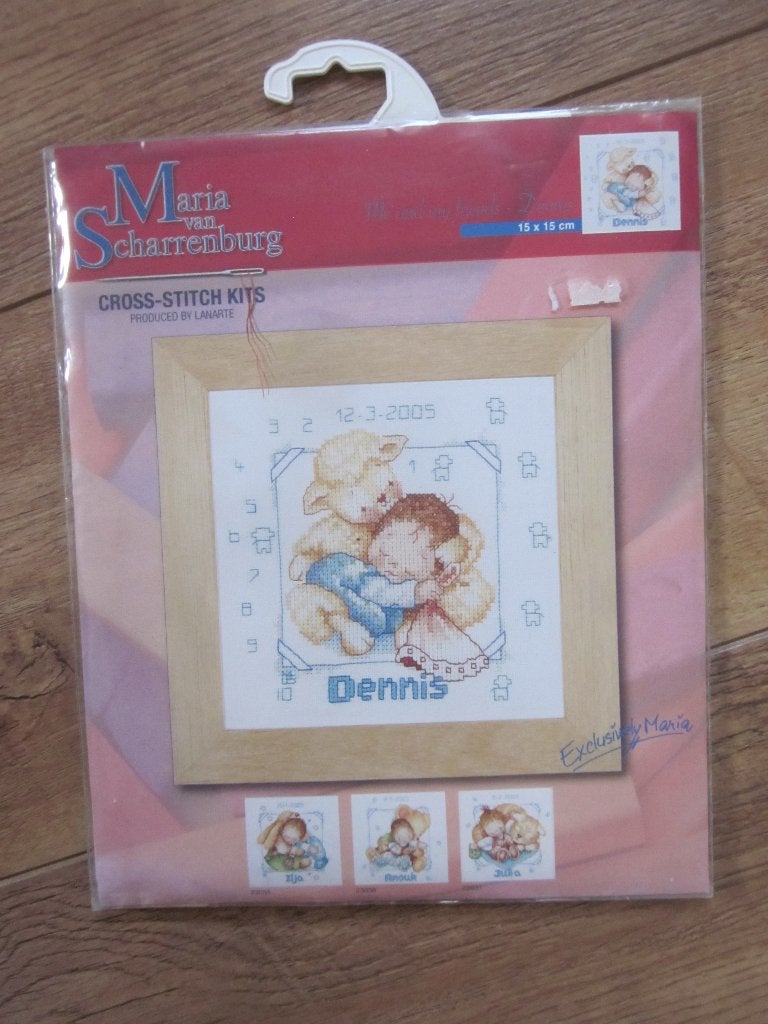 Maria van Scharrenburg geboorte borduur telpatroon + DMC, Ophalen of Verzenden, Nieuw, Handborduren, Borduurpakket