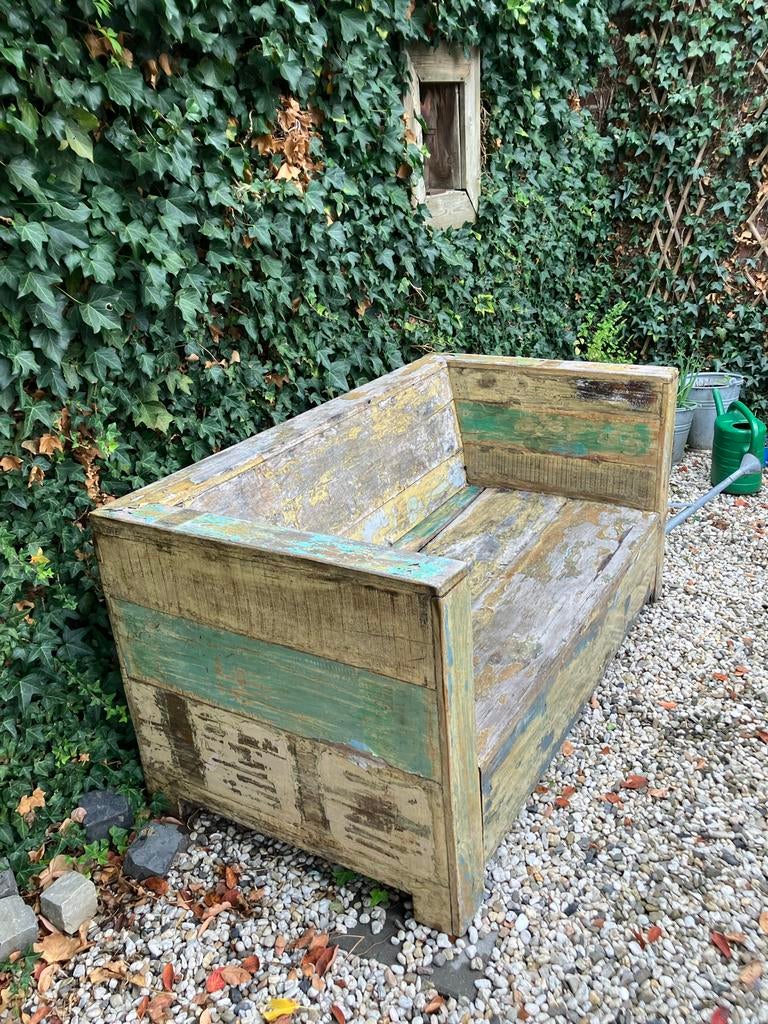 Steigerhouten tuinbank - opknapper, Ophalen, Gebruikt, Hout