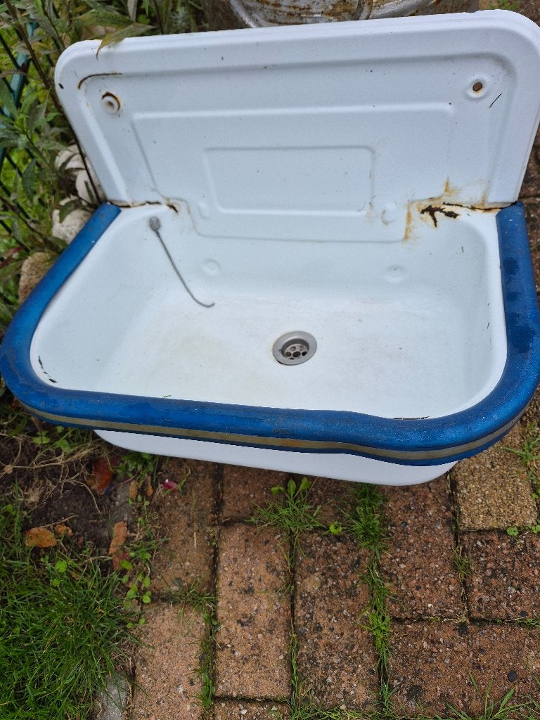 wasbakje emaille voor buiten, Ophalen, Gebruikt