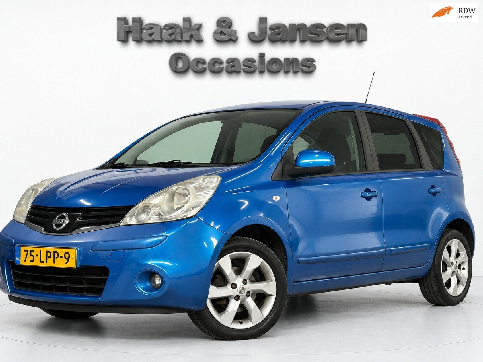Nissan Note 1.4 Life + Airco - Cruise - Elek ramen - Elek sp, Auto's, Voorwielaandrijving, Gebruikt, Blauw, 49 €/maand