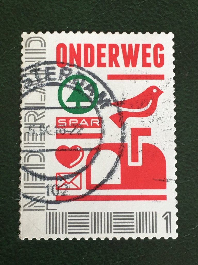 3028 Persoonlijke zegel - Spar - "Onderweg" - gestempeld, Postzegels en Munten, Ophalen of Verzenden, Na 1940, Gestempeld