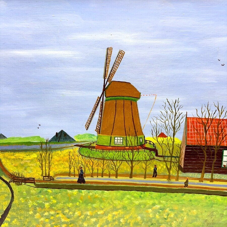 Arie van Leijen (1921-2008) - 'Molen Hoensbroek', Ophalen of Verzenden