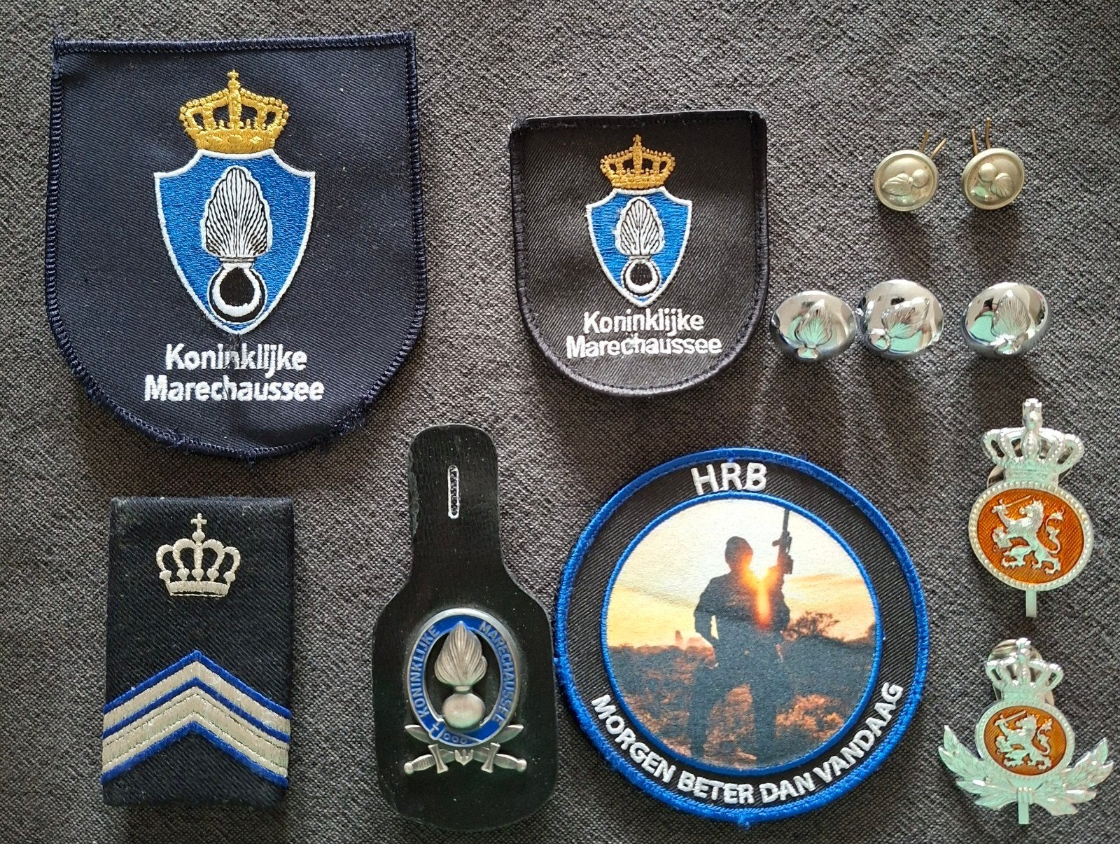 kmar, lot items oa Kmar/HRB, Verzenden, Landmacht, Nederland, Embleem of Badge