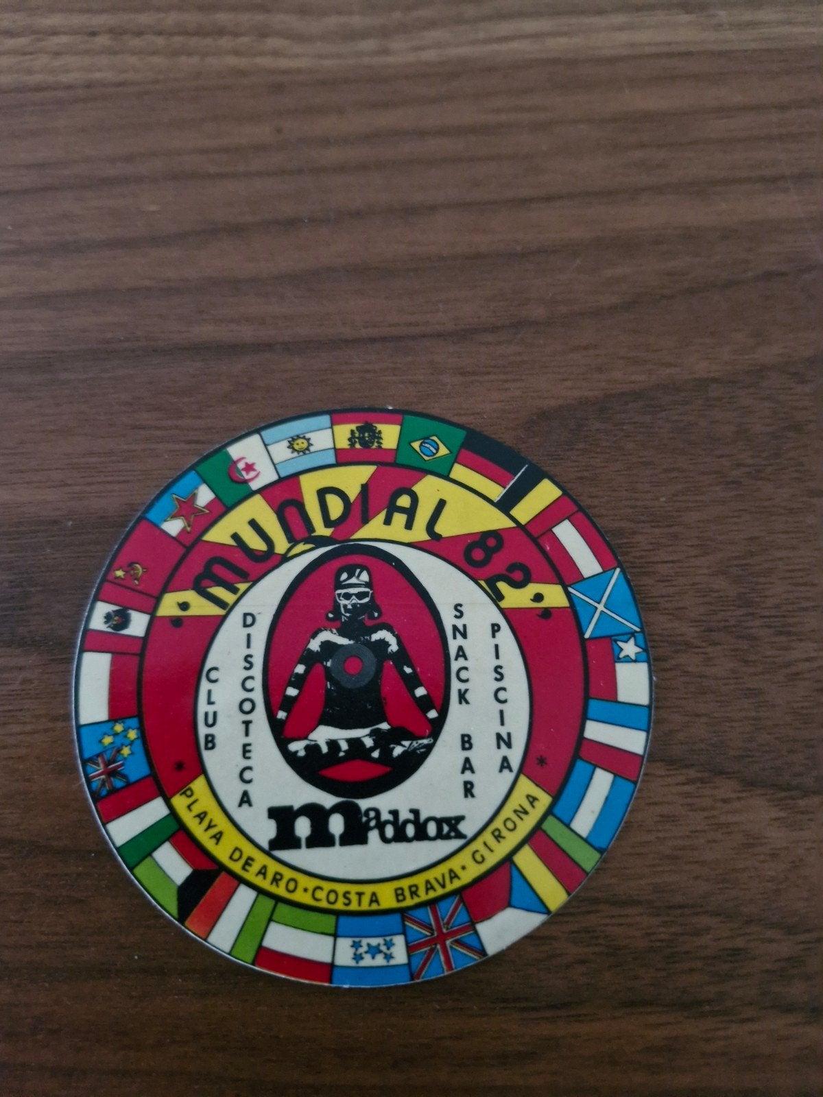 11839 Vintage Mundial '82 Maddox Sticker - Discotheek Spanje, Ophalen of Verzenden