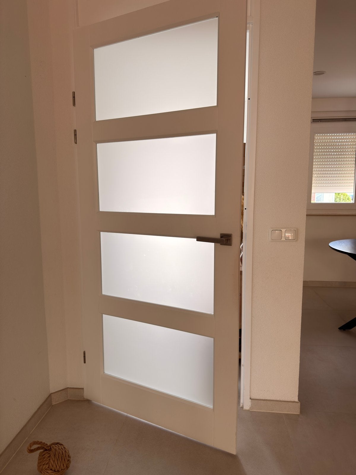 Houten binnendeur met matglas panelen 211h x 95b, Doe-het-zelf en Verbouw, Ophalen, Gebruikt, Hout, Binnendeur