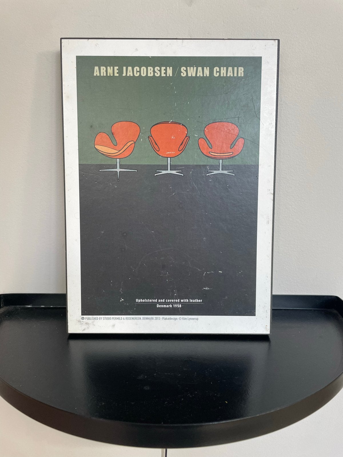 Houten wanddecoratie Arne Jacobsen Swan Chair, Gebruikt, Hout, Meerkleurig, Ophalen of Verzenden