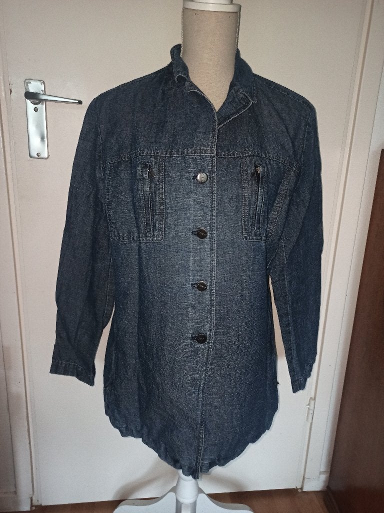 Trendy blauw jeans spijkerjasje blouse van Rosner maat 44, Maat 42/44 (L), Zo goed als nieuw, Jasje, Rosner