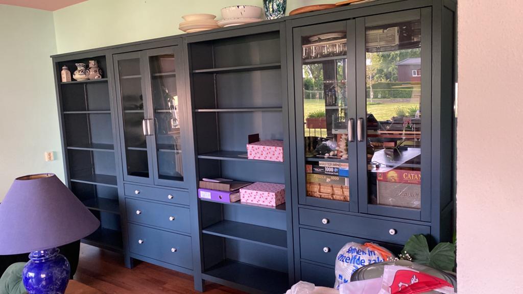 Boekenkast ikea Hemnes vintage blauw, Ophalen, Zo goed als nieuw, 25 tot 50 cm, 200 cm of meer