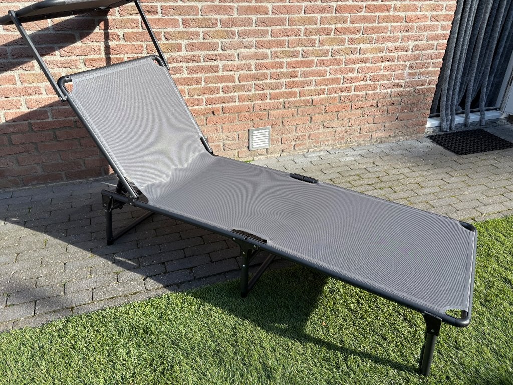 Verstelbare ligstoel /ligbed, Tuin en Terras, Ophalen, Gebruikt, Aluminium, Inklapbaar