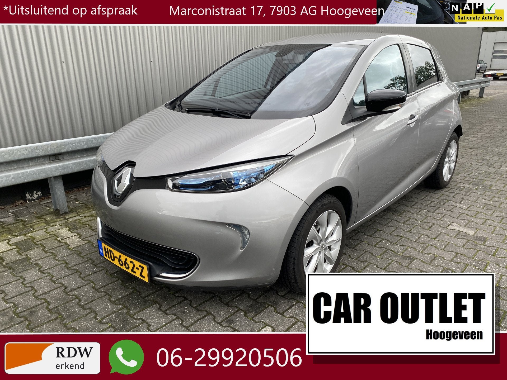 Renault ZOE Q210 Zen Quickcharge 22 kWh (ex Accu) 121Dkm, Cl, Auto's, Stof, Gebruikt, 31 min, Grijs