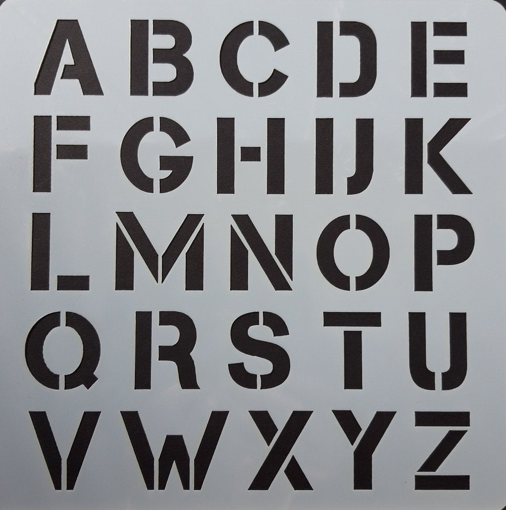Hobby Stencil Letters (3x2 cm) - Nieuw Formaat 20x20 cm