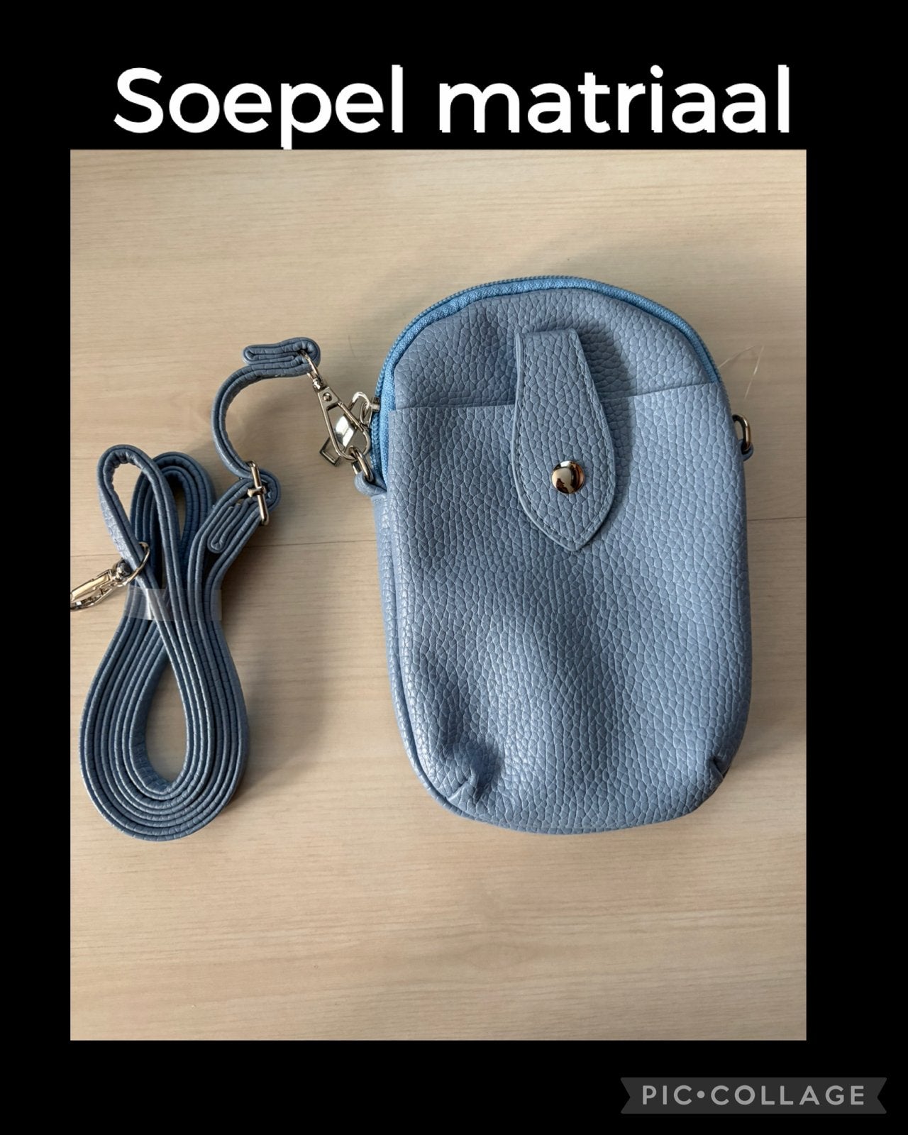 Nieuw Lichtblauwe Schoudertas - Soepel Materiaal, Sieraden, Tassen en Uiterlijk, Ophalen of Verzenden, Nieuw, Blauw, Schoudertasje