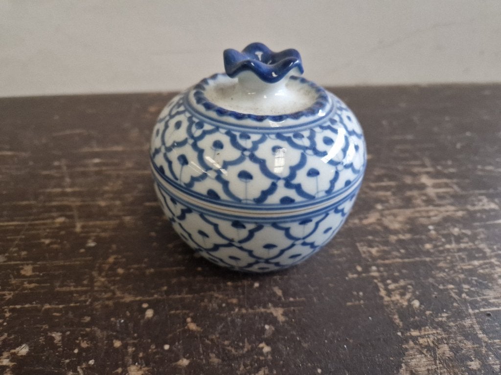 Leuke decoratieve Thaise kom met deksel, Ophalen of Verzenden