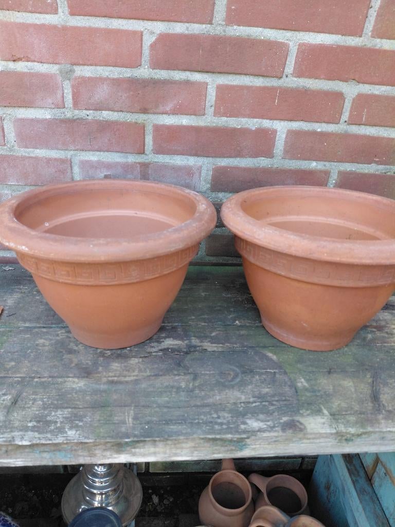 Italiaanse Terracotta bloempotten potten, Ophalen, Rond, Minder dan 25 cm, Minder dan 40 cm