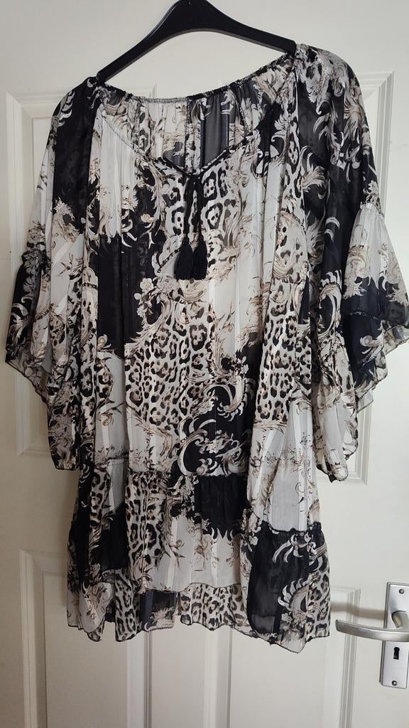 Superleuke tuniek (zie beschrijving) €10, Ophalen of Verzenden, Zo goed als nieuw, Maat 46/48 (XL) of groter, Zwart