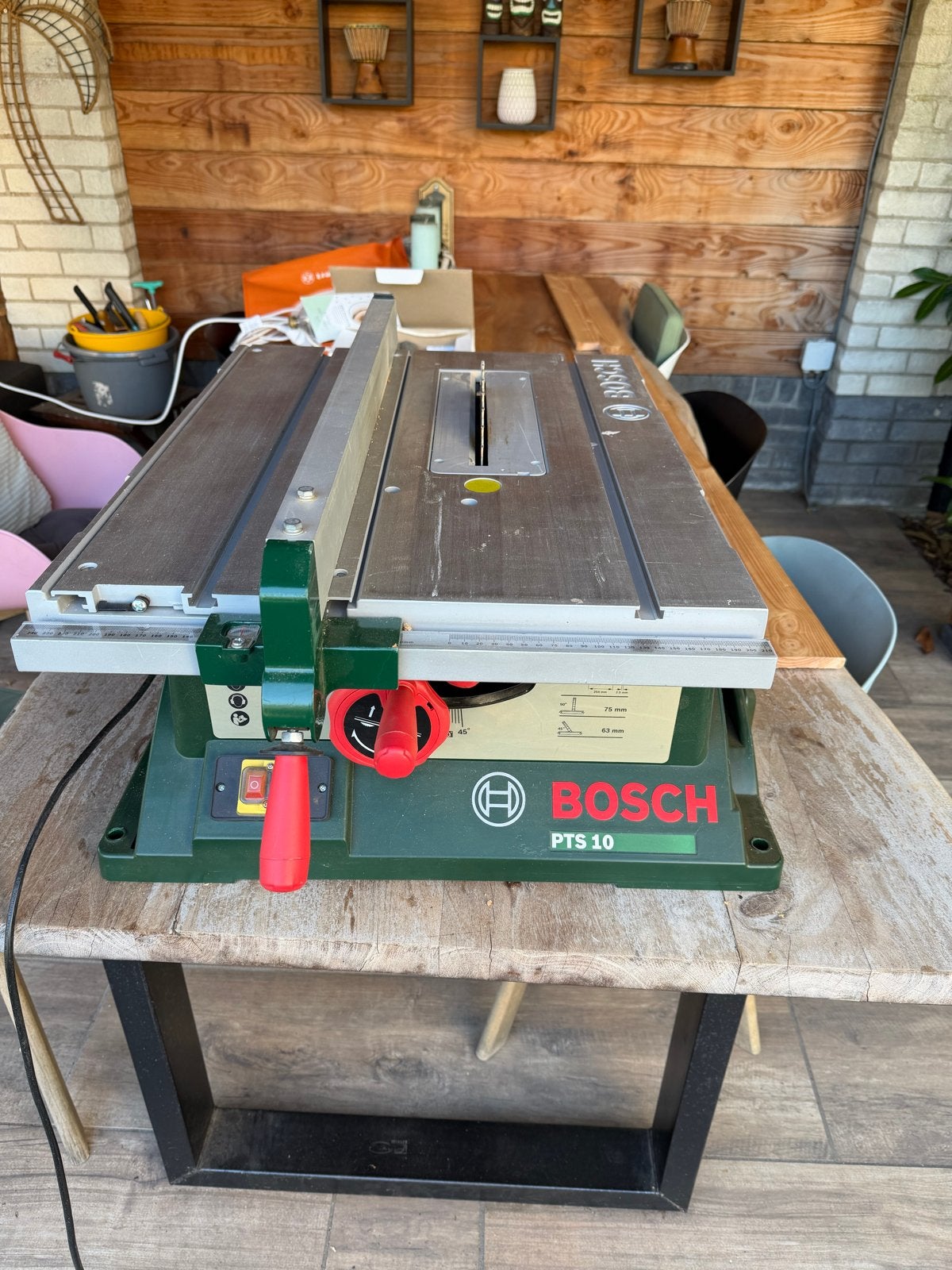 Bosch PTS 10 Tafelzaag - Defecte Motor (voor onderdelen), Ophalen, Gebruikt, Cirkelzaag, 70 mm of meer