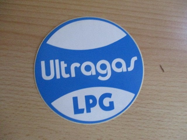 Ultragas sticker LPG 10cm, Ophalen of Verzenden, Zo goed als nieuw, Bedrijf of Vereniging