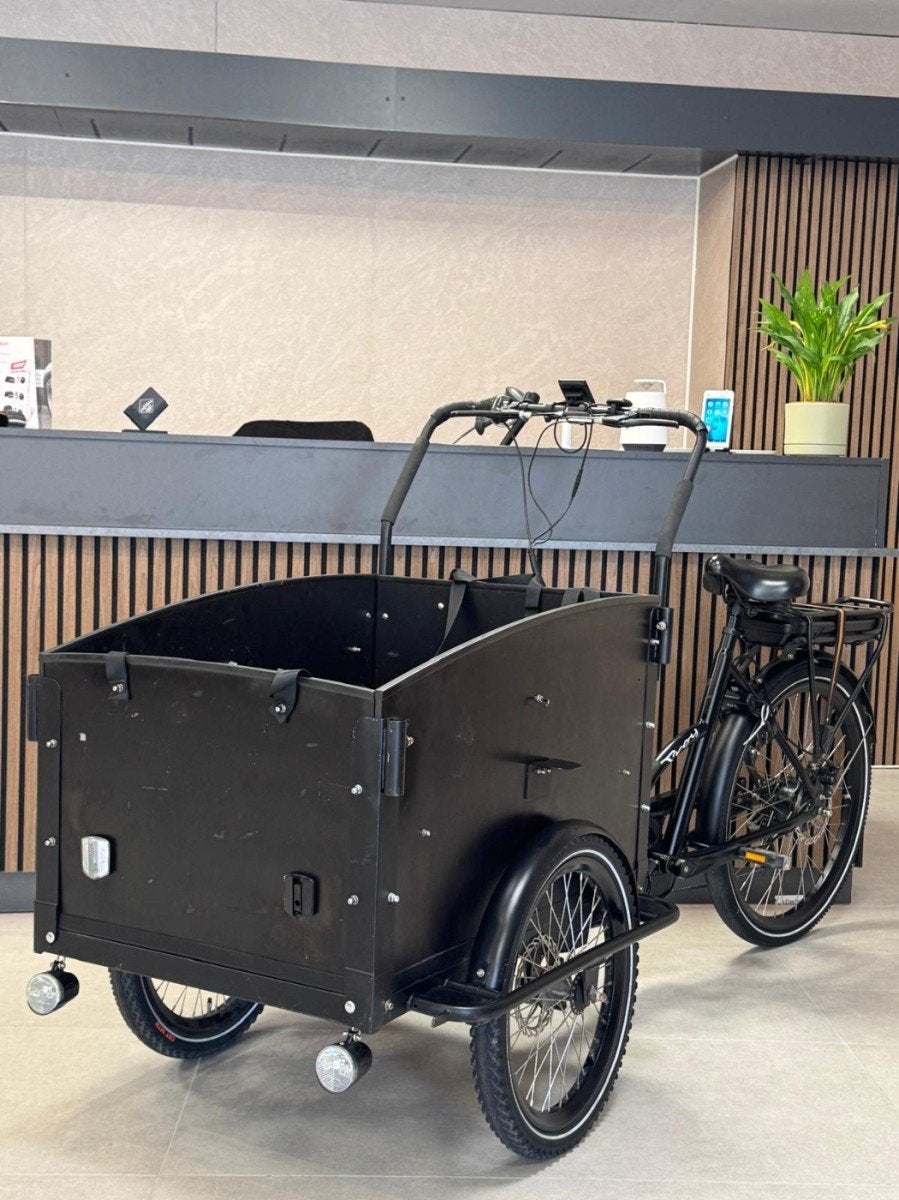 Troy E-bike Special bakfiets Slechts 2.000 km Zwart, Gebruikt, -, -, Elektrisch
