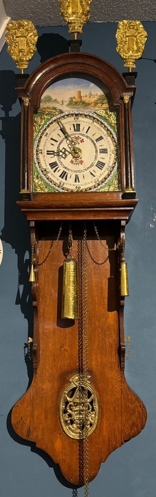 Antieke friese staartklok, Huis en Inrichting, Ophalen, Antiek, Analoog, Zichtbaar uurwerk