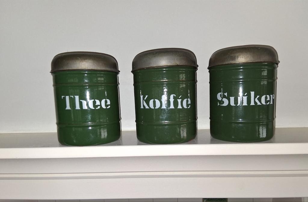 3 emaille bussen Groen, Antiek en Kunst, Ophalen of Verzenden