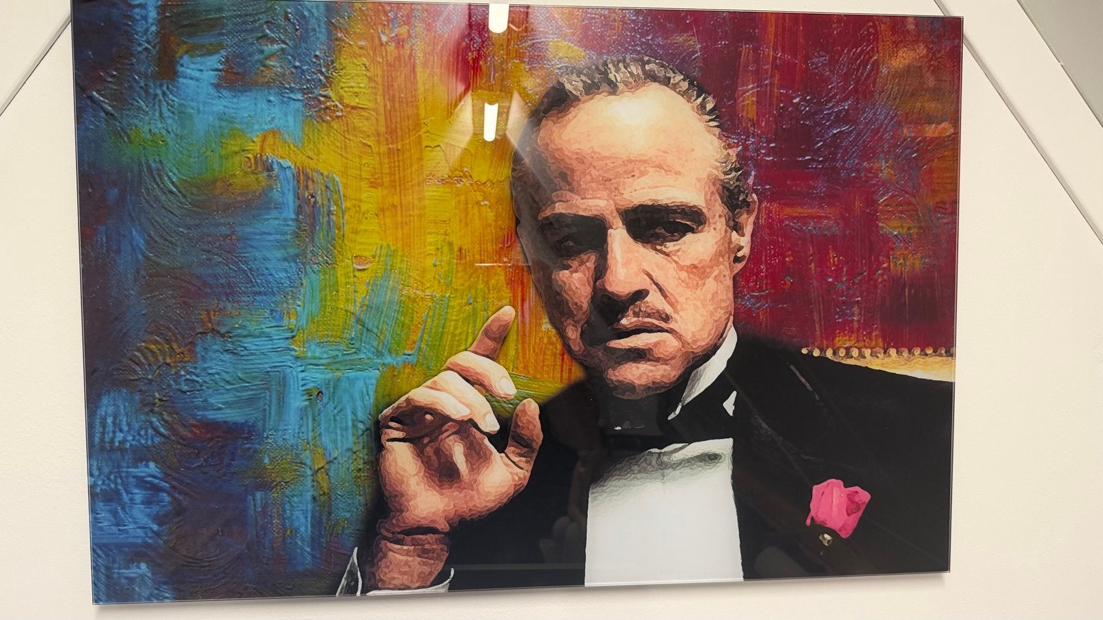Luxe ophangframe Godfather - plexiglas 90 x 30 cm, Ophalen, Acrylverf, Gelakt/vernis, Overige materialen