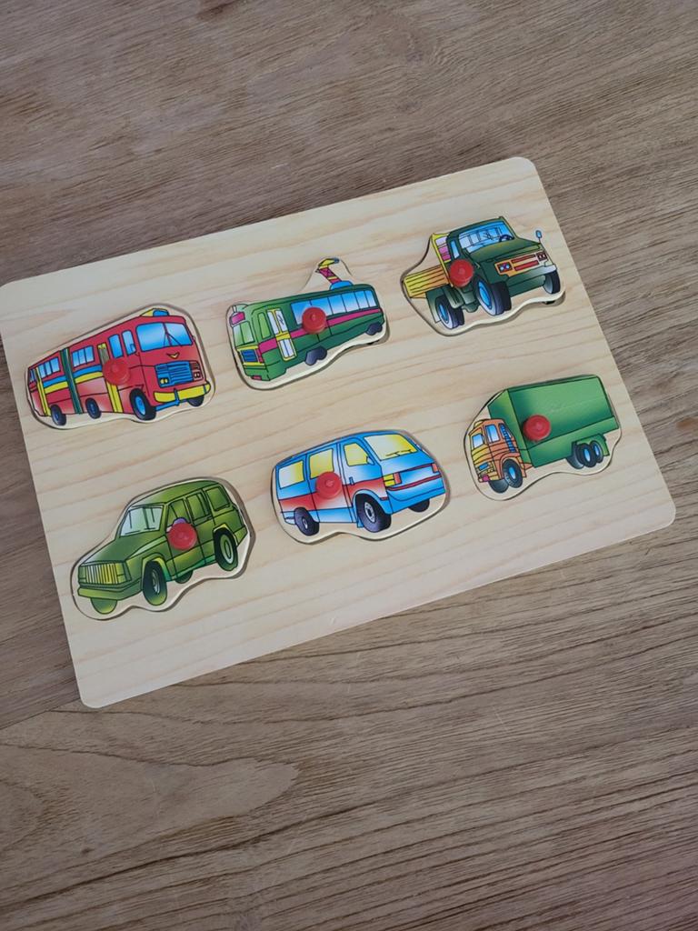 Houten puzzel auto's, Ophalen of Verzenden, Zo goed als nieuw