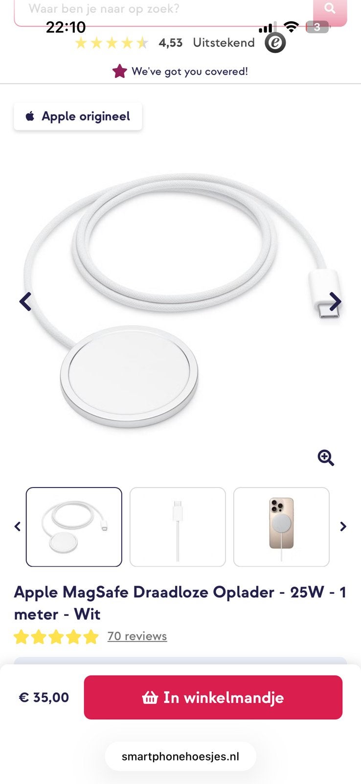 Apple draadloze lader orgineel, USB-C, Draadloze oplader, Samsung, Nieuw