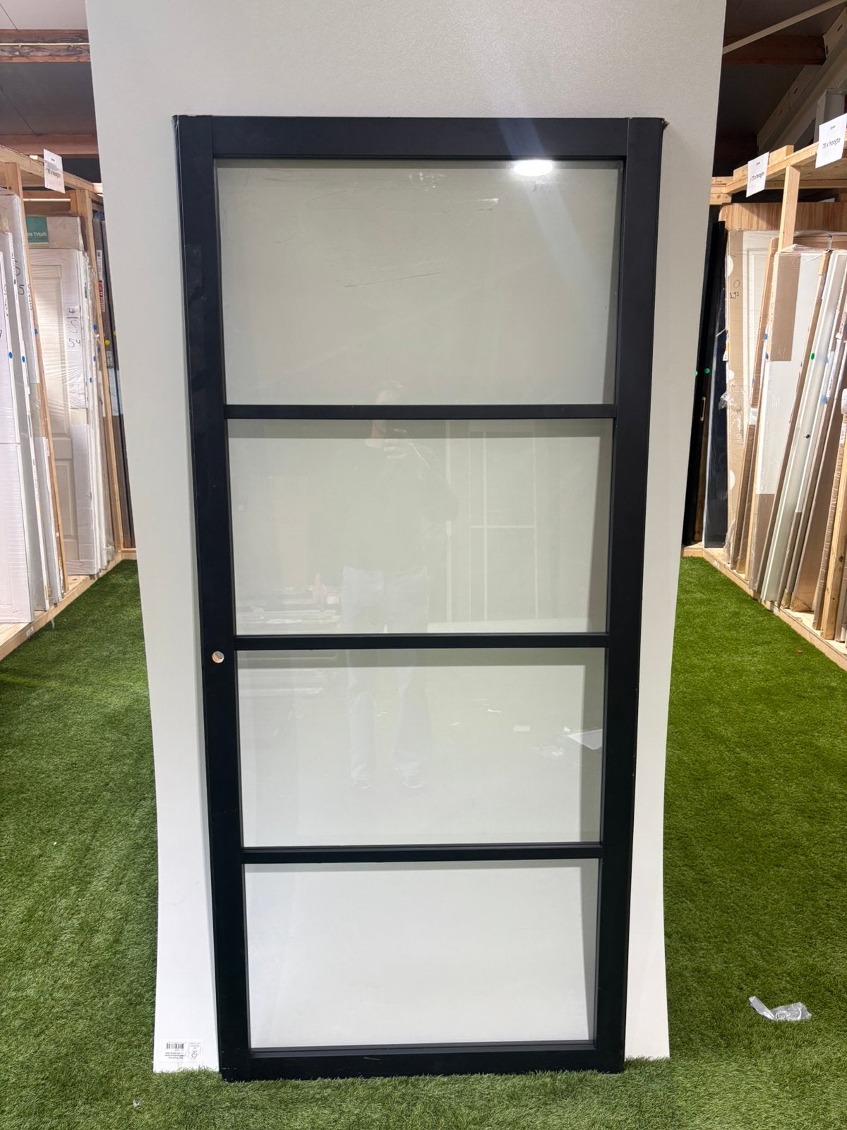 Svedex Nova NDB000 glasdeur 93x209,3 opdek links – zwart, Ophalen, 80 tot 100 cm, 215 cm of meer, Binnendeur