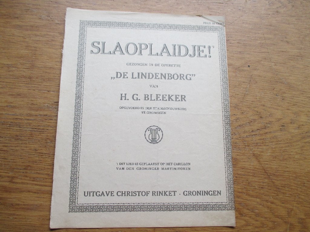 Slaoplaidje !, Muziek en Instrumenten, Bladmuziek, Ophalen of Verzenden, Gebruikt, Artiest of Componist, Populair