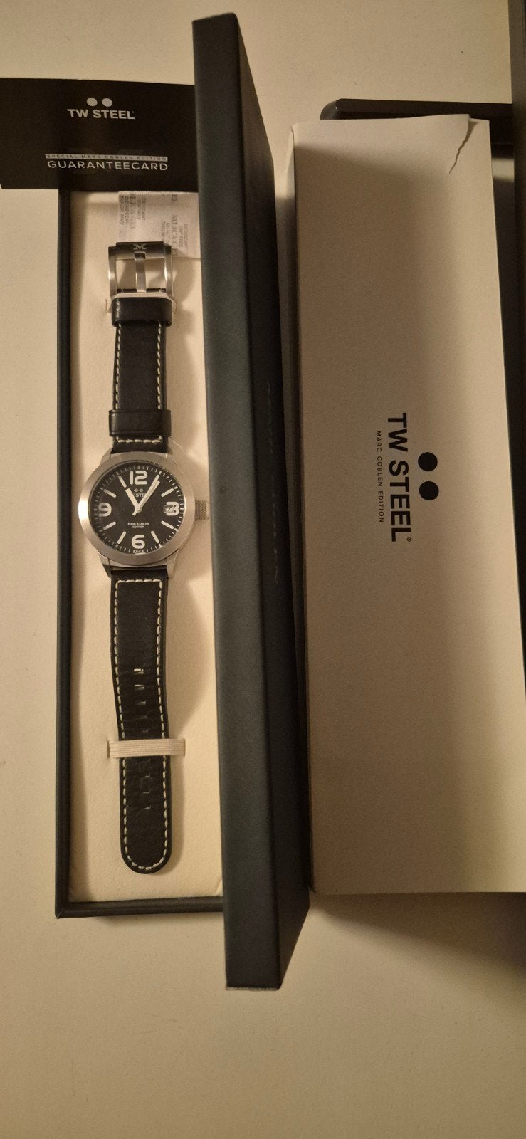 TW Steel Marc Coblen Edition Horloge (TWMC29) - Goede Staat, Overige merken, Leer, Staal, Ophalen of Verzenden