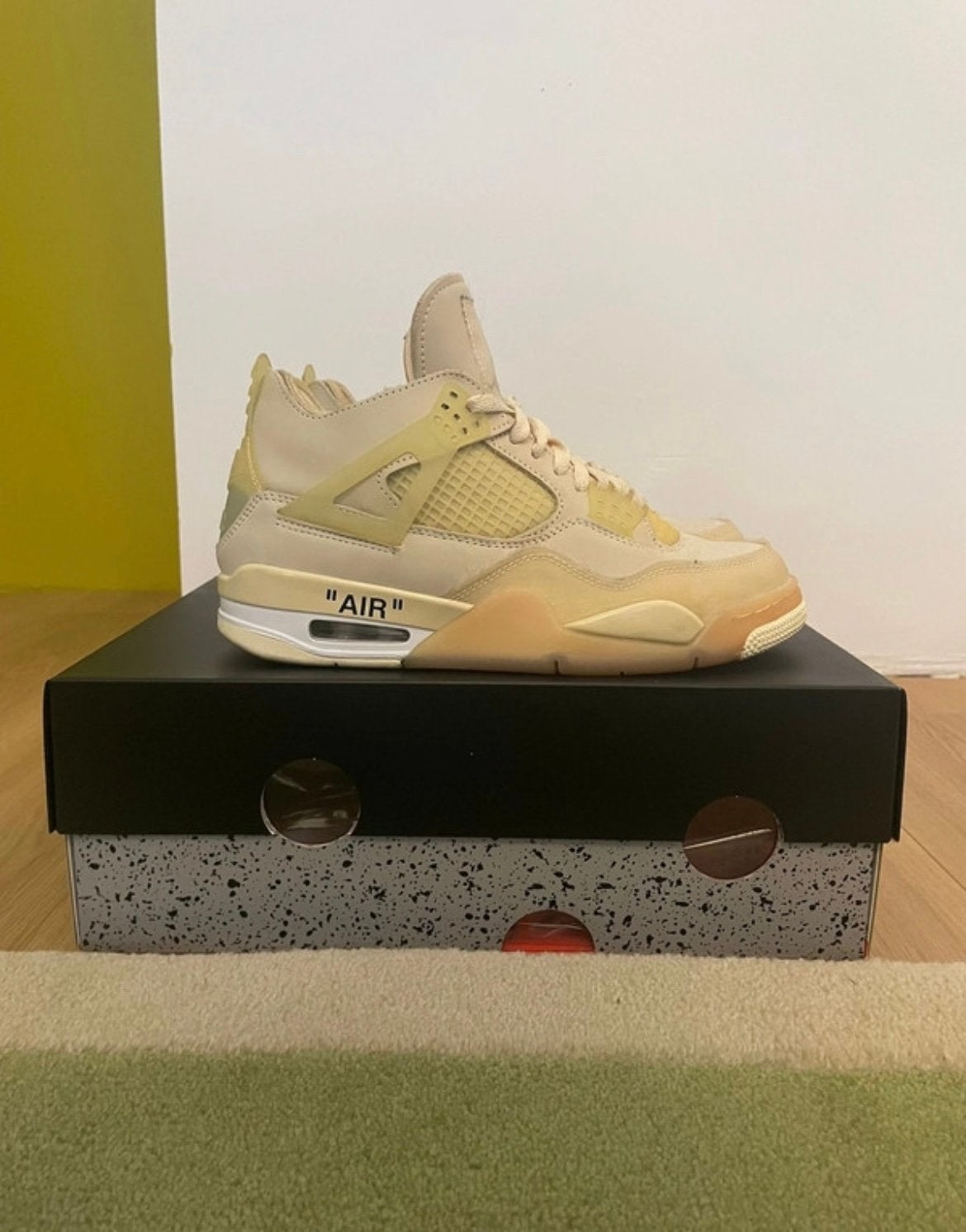 Nike air Jordan 4 x Off-white sail, Kleding | Heren, Schoenen, Gedragen, Sneakers of Gympen, Overige kleuren, Ophalen of Verzenden