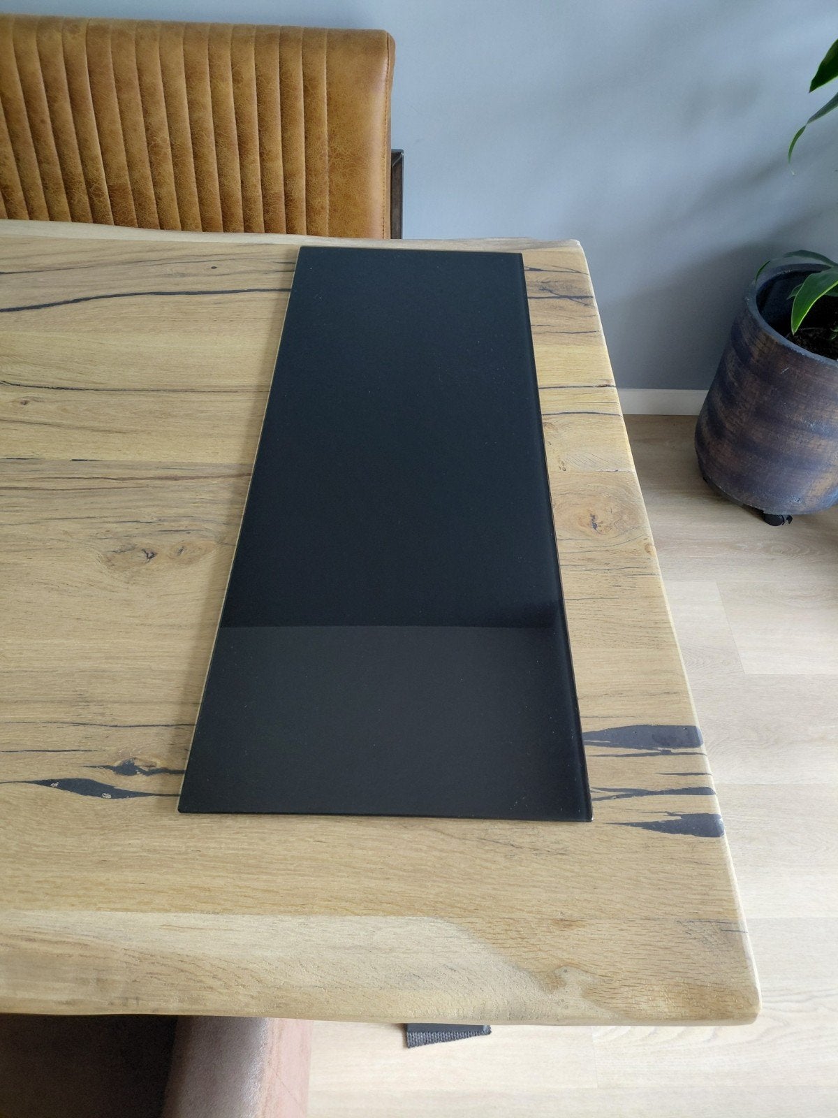Navaris Glazen Memobord Zwart - Magnetisch, Ophalen, Zwart, Zo goed als nieuw, Modern