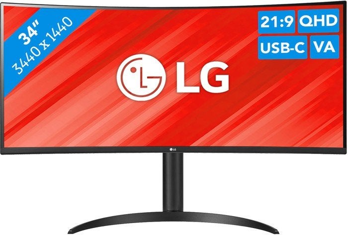 LG 34WR55QK-B 34 inch curved ultrawide monitor – 1x gebruikt, Gaming, VA, Ophalen of Verzenden, Zo goed als nieuw