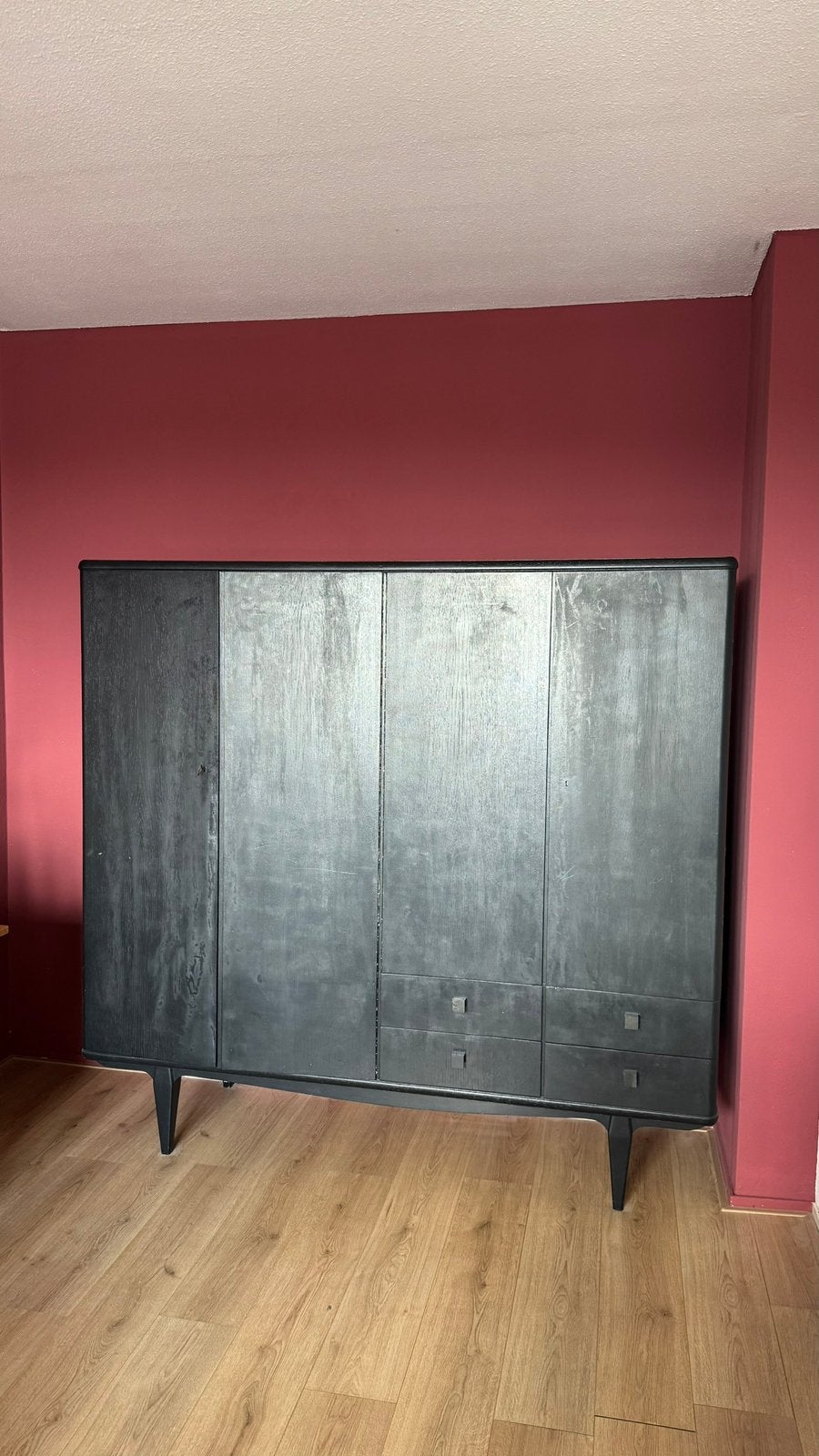 Vintage jaren 60 kledingkast, Huis en Inrichting, Slaapkamer | Complete slaapkamers, Ophalen, Zo goed als nieuw, Tweepersoons