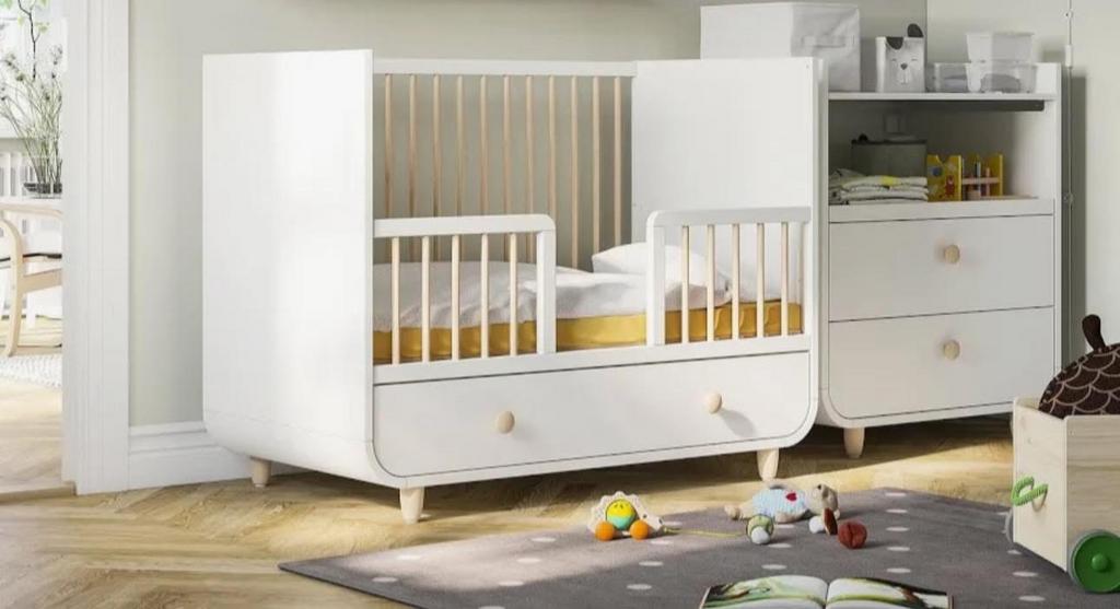 Ikea baby bed tot peuterbed met lade, Kinderen en Baby's, Babywiegjes en Ledikanten, Ophalen of Verzenden, Gebruikt, Ledikant