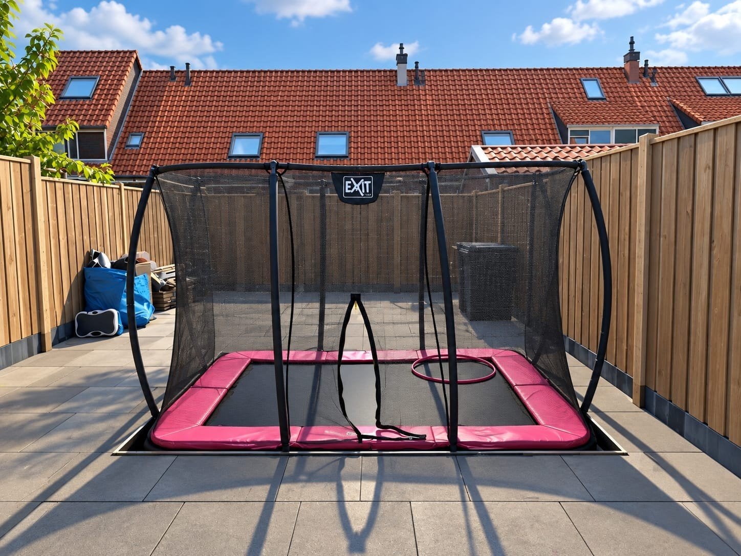 EXIT Inground Trampoline met Veiligheidsnet - Roze, Kinderen en Baby's, Ophalen, Zo goed als nieuw