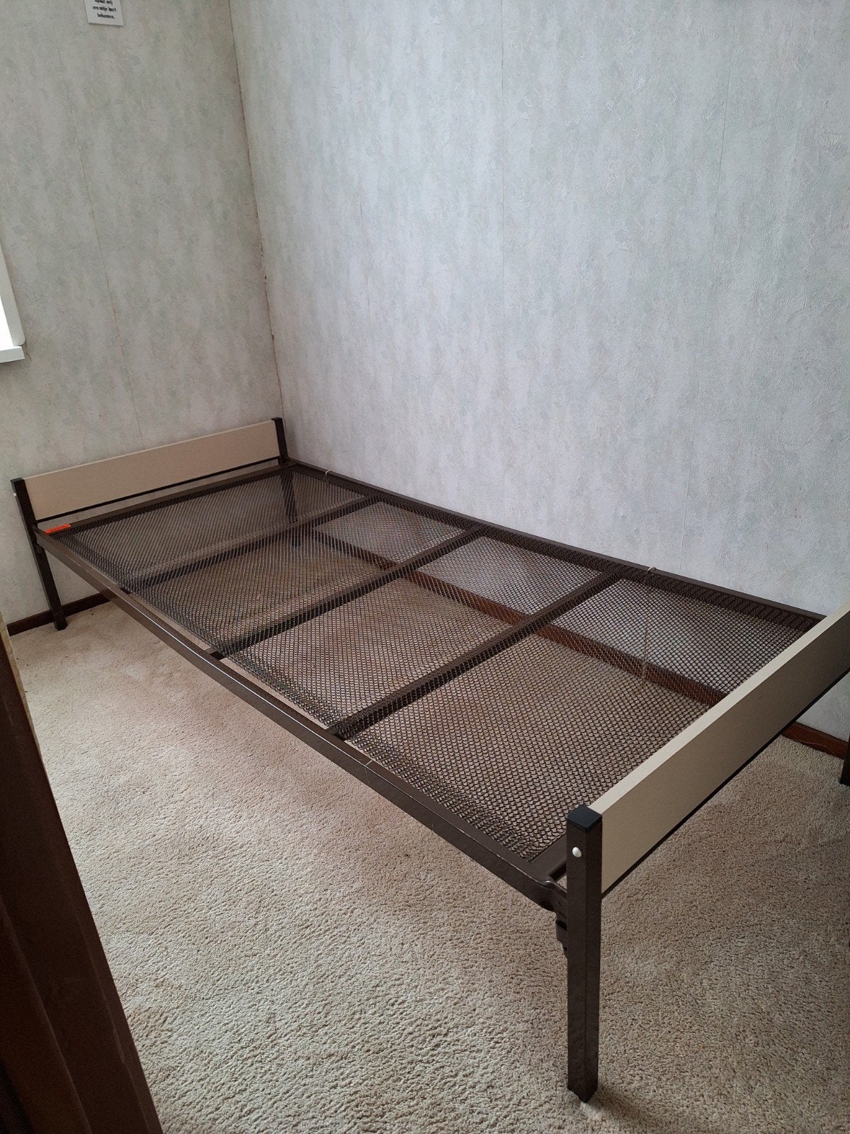Stalen bed, Huis en Inrichting, Ophalen, 90 cm, Eenpersoons, Zwart