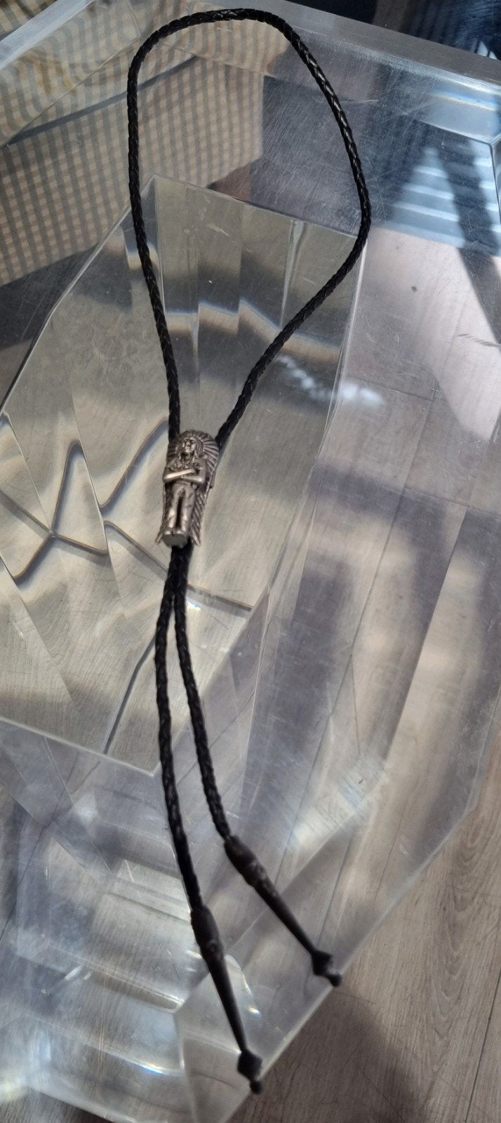 Vintage bolo stropdas western stijl – indiaan hanger, Ophalen of Verzenden