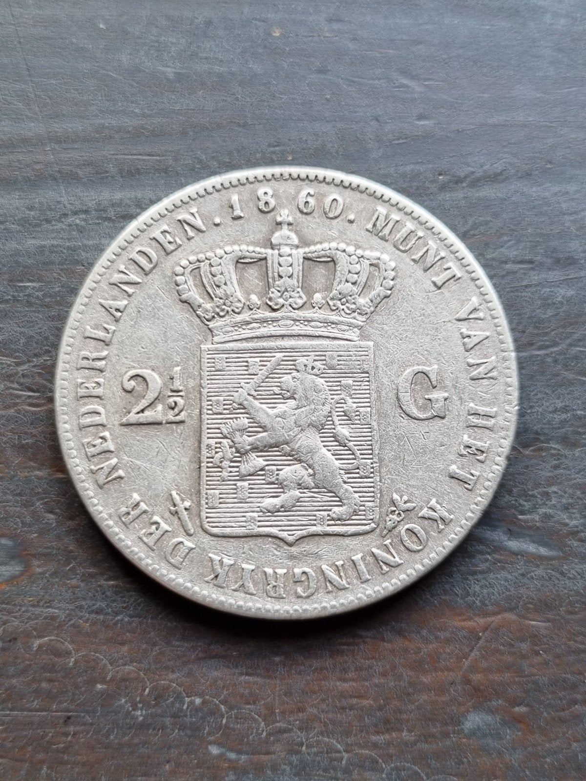 Rijksdaalder 1860 Willem 3, Ophalen of Verzenden, Koning Willem III, 2½ gulden