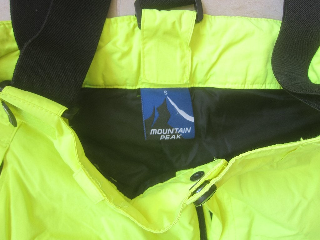 skibroek FLUOR GEEL  man / vrouw  Maat  S   34 - 36, Broek, Mountain peak, Ophalen of Verzenden, Zo goed als nieuw